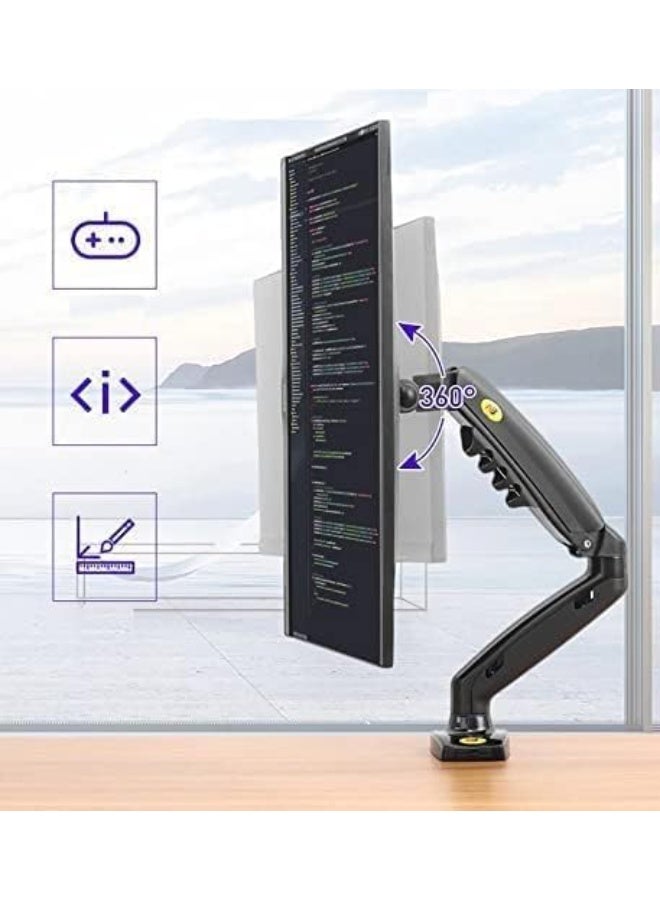 northbayou Full Motion Gas Strut Monitor Arm Desk Mount for 17–30 Inch Screens, Swivel Tilt Adjustable, Supports 2–9kg - Image 5